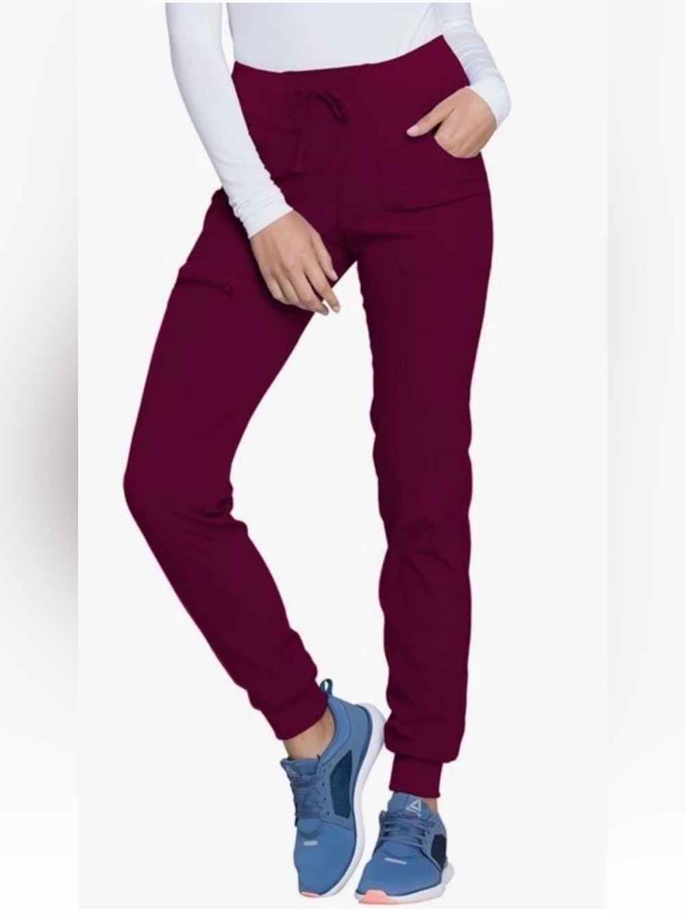 HeartSoul Jogger Scrub Pants Break On Through Wine Size M